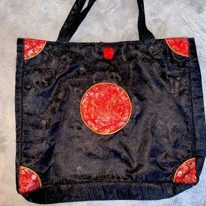 Black & Red Asian Dragon Tote Bag